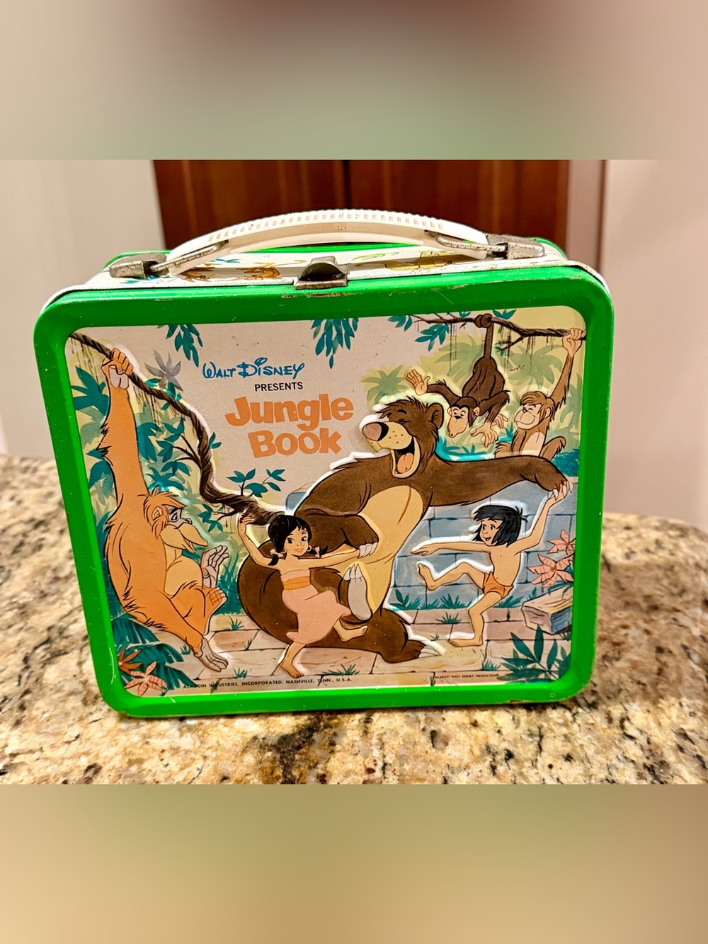 Vintage Jungle Book Metal Lunch Box Aladdin Industries Walt Disney 1966
